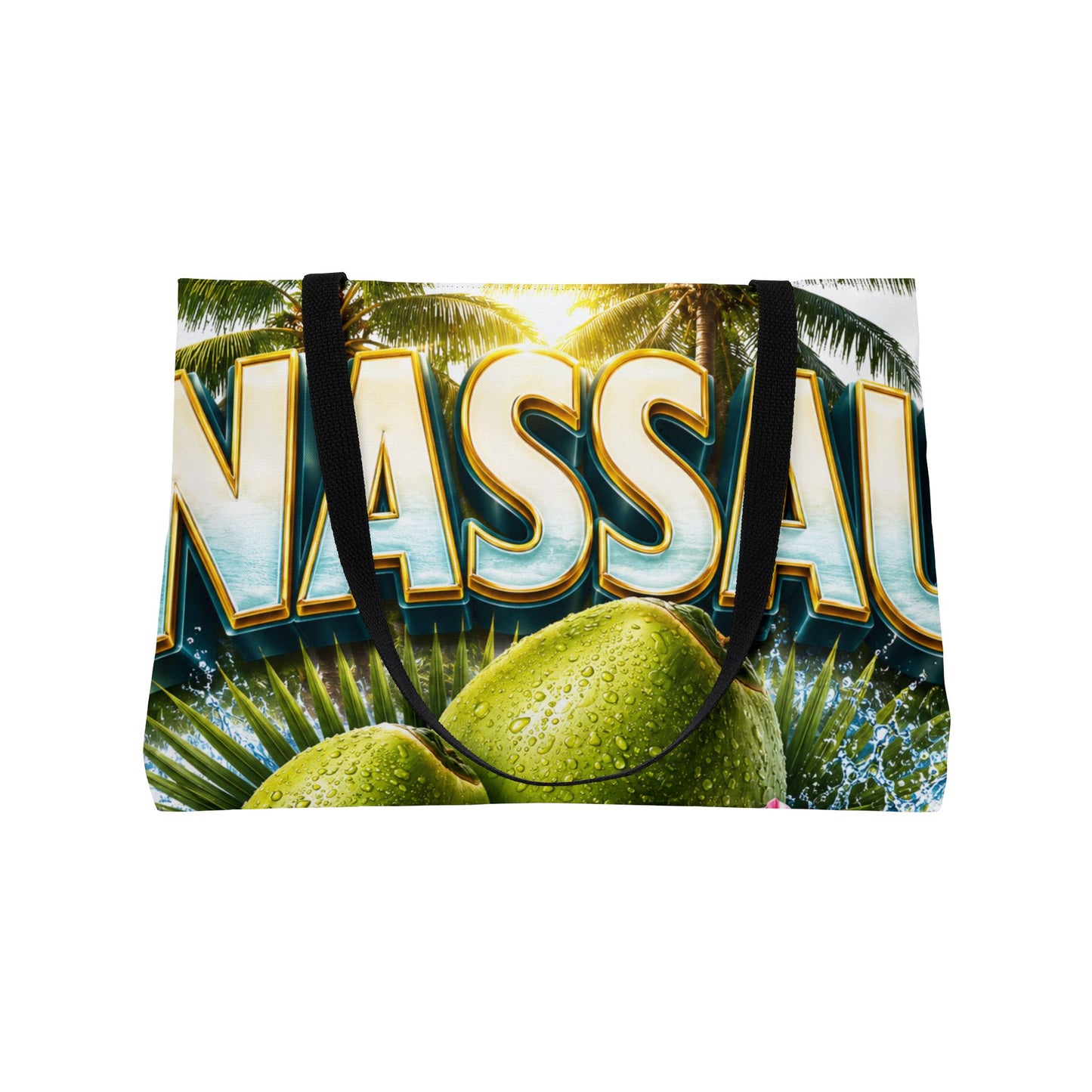 Nassau Weekender Tote Bag — Tropical Palm & Coconut Beach Travel Bag