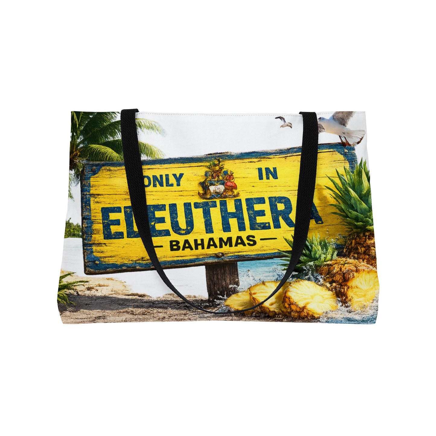 Weekender Tote Bag — 'Only in Eleuthera Bahamas' Pineapple Beach Tote