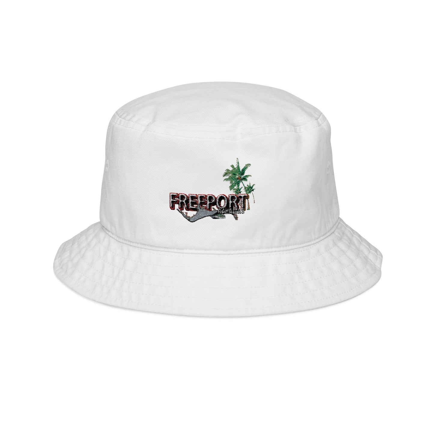 Palm Tree Freedom Bucket Hat | Embroidered Tropical Logo