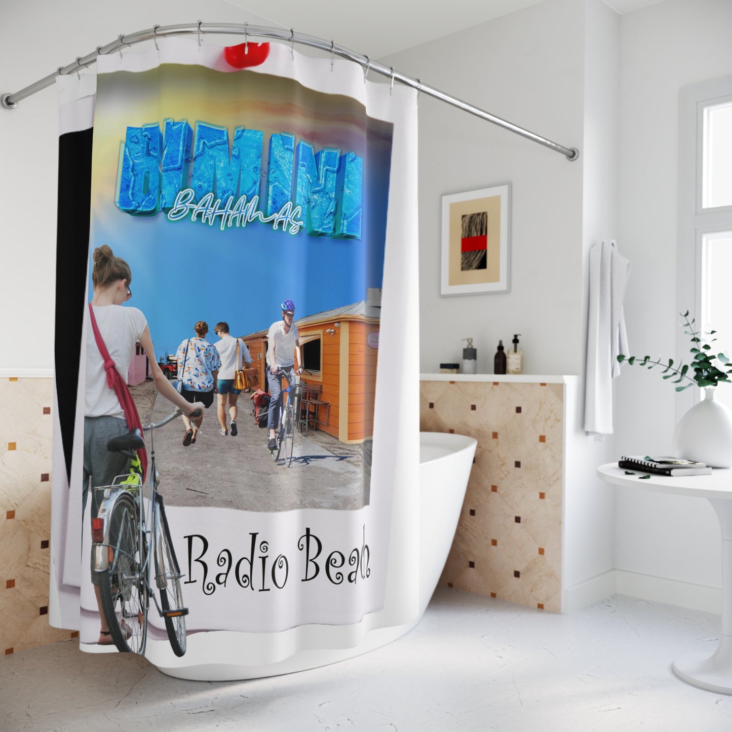 Bahamas Beach Photo Shower Curtain | Radio Beach Tropical Coastal Decor