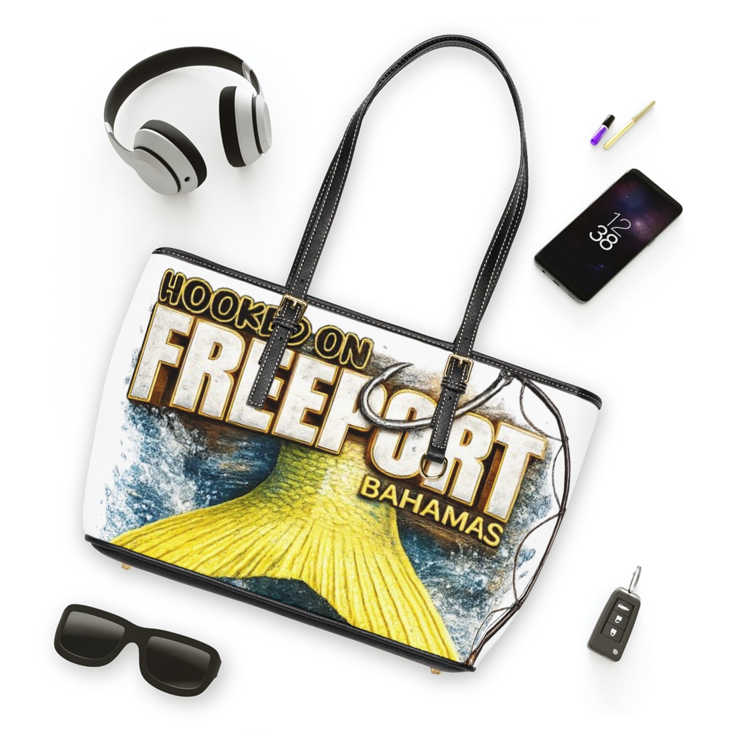 Freeport Bahamas Mermaid Tail PU Shoulder Bag – Hooked On Freeport Beach Tote