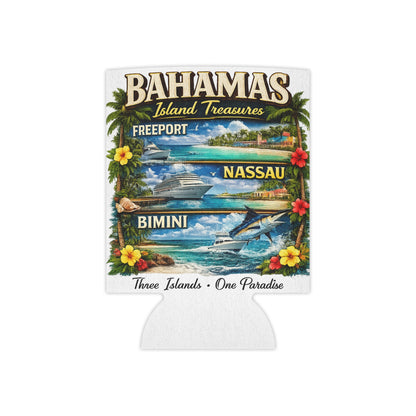 Can Cooler - Bahamas Island Treasures Tropical Vacation Souvenir (Freeport, Nassau, Bimini)