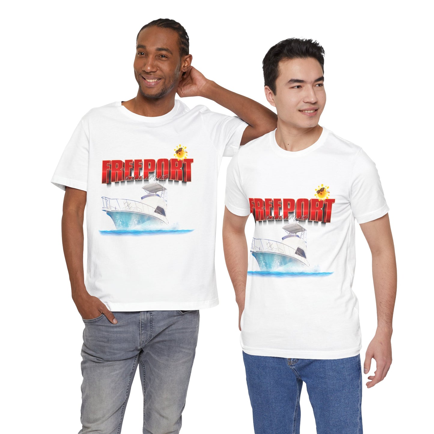 Freeport Yacht Tee | Boat Graphic, Tropical Sun, Nautical Vacation Shirt