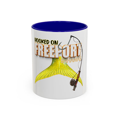 Hooked on Freeport Bahamas Mermaid Tail Fishing Mug | Two-Tone Accent