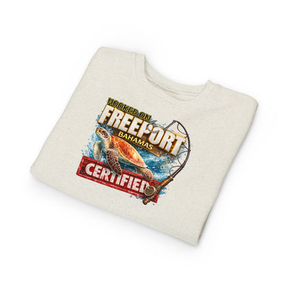 Toddler Sweatshirt - "Hooked on Freeport Bahamas Certified" Fishing Graphic