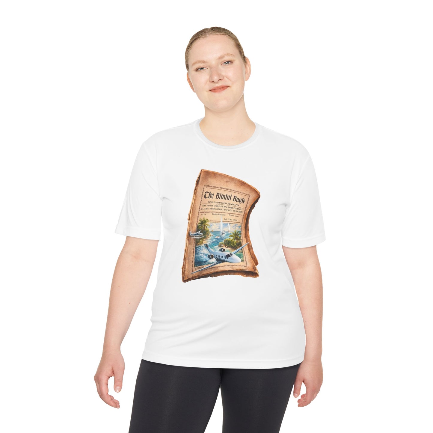 Vintage Travel Poster T-Shirt — Scenic Waterfall Newspaper Print