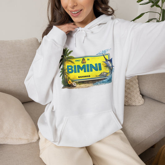 Bimini Bahamas Vintage Travel Hoodie — Tropical Palm Island Souvenir Sweatshirt