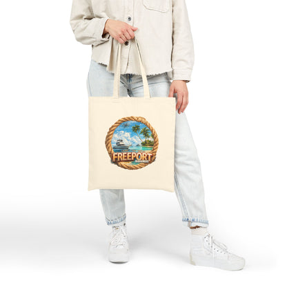 Freeport Bahamas Canvas Tote — Coastal Rope Beach Bag