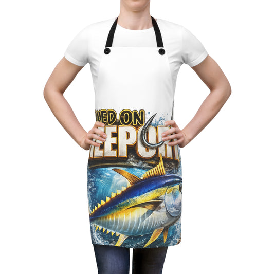 Apron — "Hooked on Freeport" Fishing Graphic Kitchen Apron