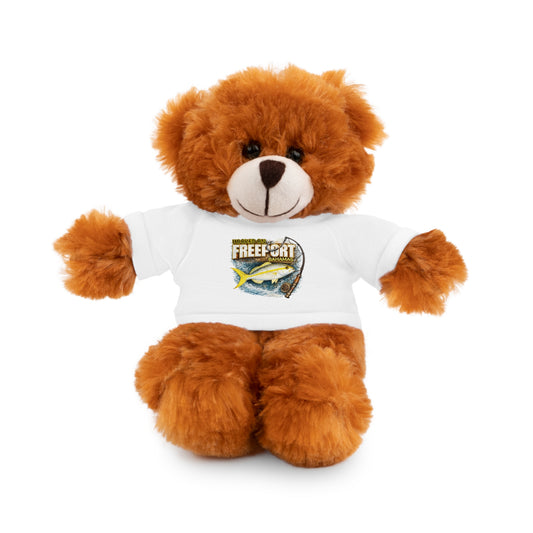 Plush Bear with 'Free Spirit' Tee — Soft Brown Teddy Gift for Kids & Adventurers