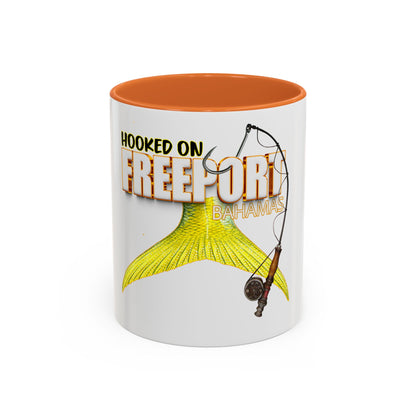 Hooked on Freeport Bahamas Mermaid Tail Fishing Mug | Two-Tone Accent