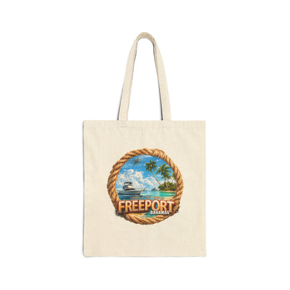 Freeport Bahamas Canvas Tote — Coastal Rope Beach Bag