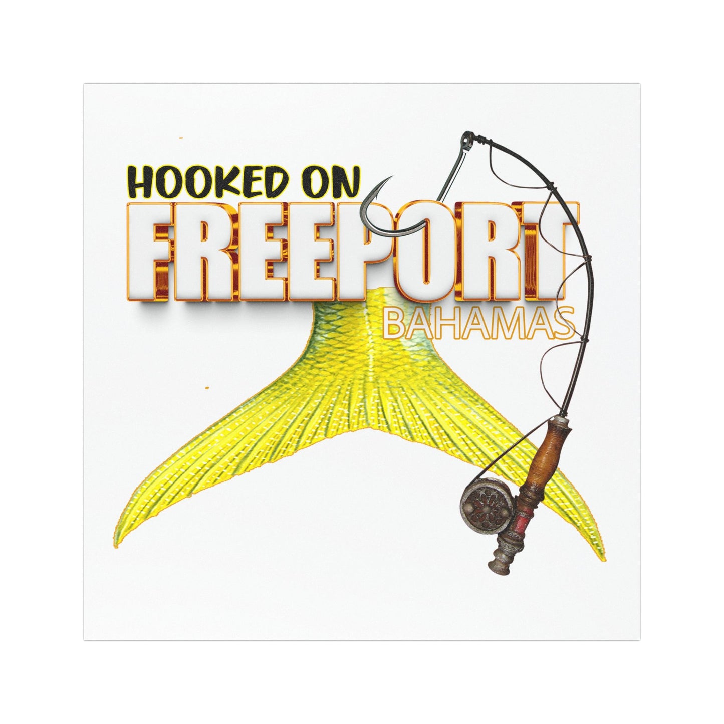 Hooked on Freeport Bahamas - Fishing Car Magnet