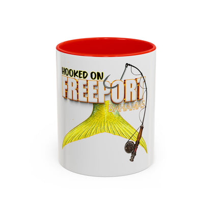 Hooked on Freeport Bahamas Mermaid Tail Fishing Mug | Two-Tone Accent