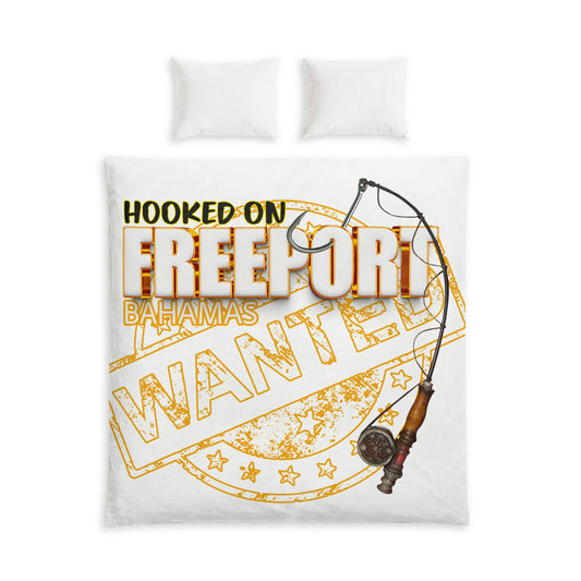 Hooked on Freeport Fishing Duvet Cover | Bahamas Reel Wanted Bed Set