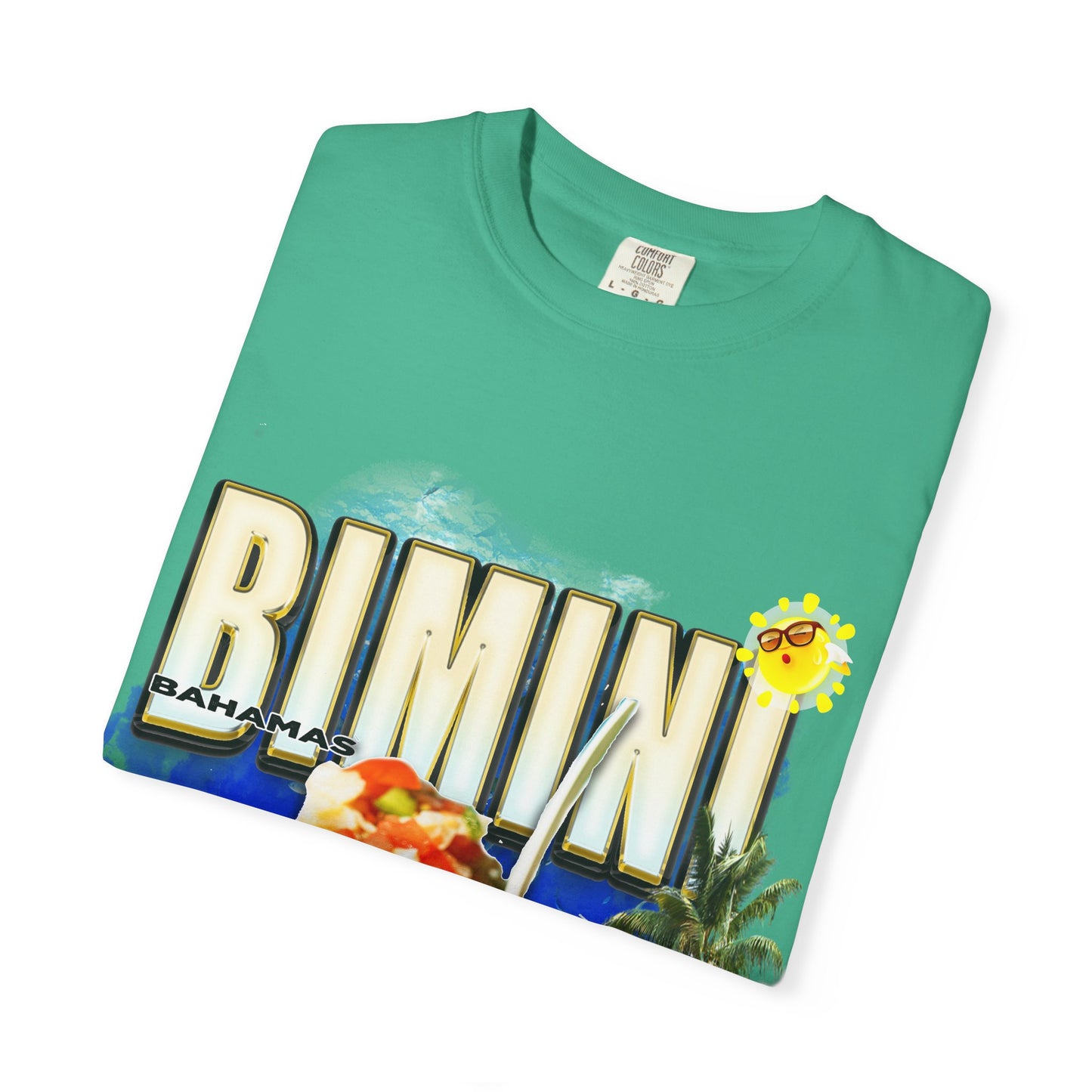 Rimini Beach Bowl T-Shirt | Italian Seaside, Palm Tree, Retro Postcard