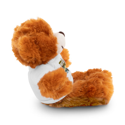 Plush Bear with 'Free Spirit' Tee — Soft Brown Teddy Gift for Kids & Adventurers