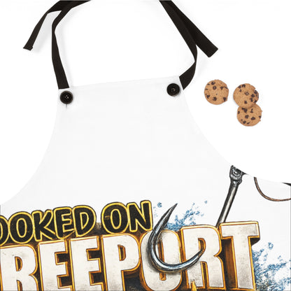 Apron — "Hooked on Freeport" Fishing Graphic Kitchen Apron