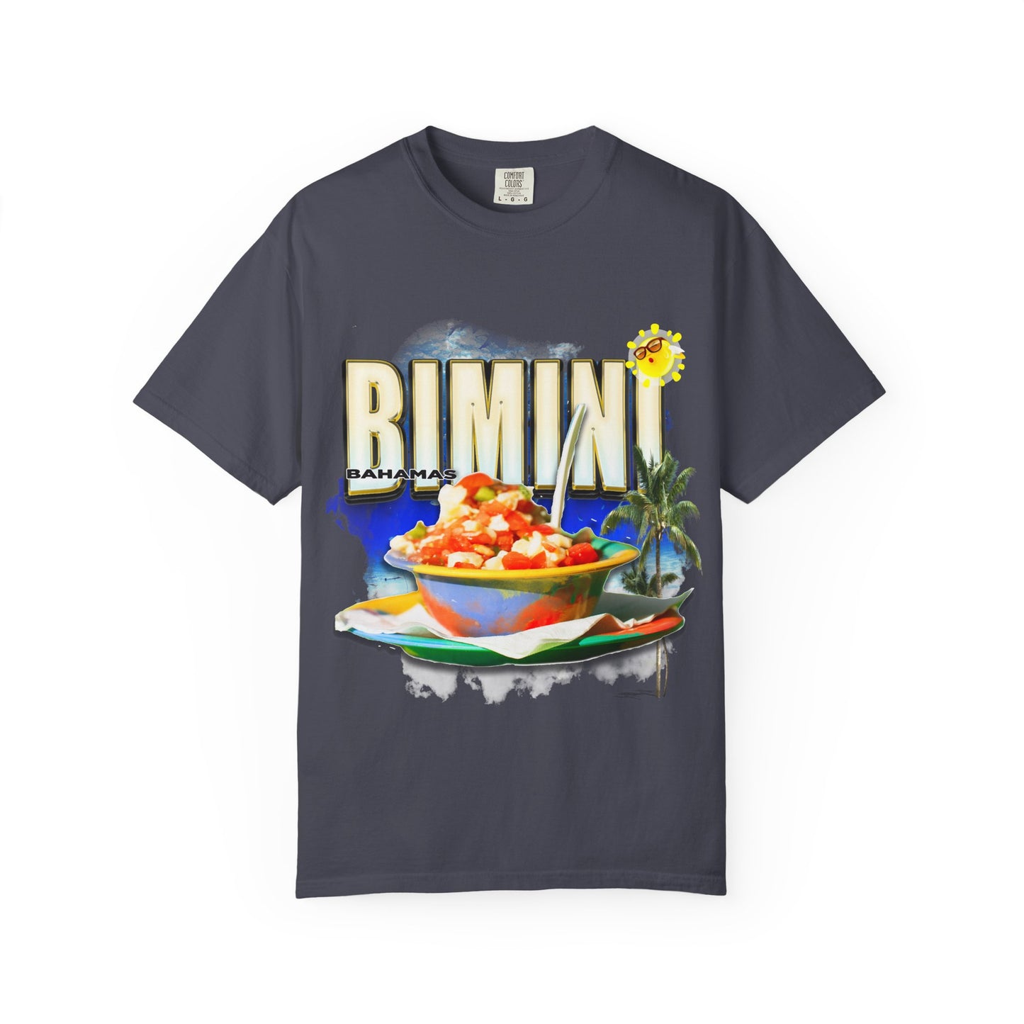 Rimini Beach Bowl T-Shirt | Italian Seaside, Palm Tree, Retro Postcard