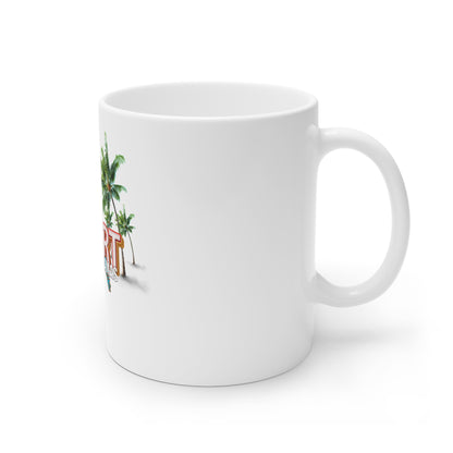 Freeport Bahamas Palm Trees Map Mug | Ceramic Travel Souvenir