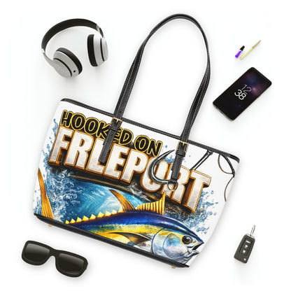 Tote Bag — "Hooked on Freeport" Tuna Fishing PU Shoulder Bag