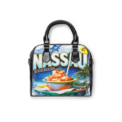Nassau Bahamas Shoulder Handbag – Tropical Conch Salad Beach Tote