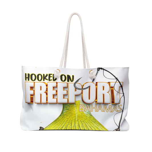 Hooked on Freeport Bahamas Weekender Bag | Fishing Tail Graphic