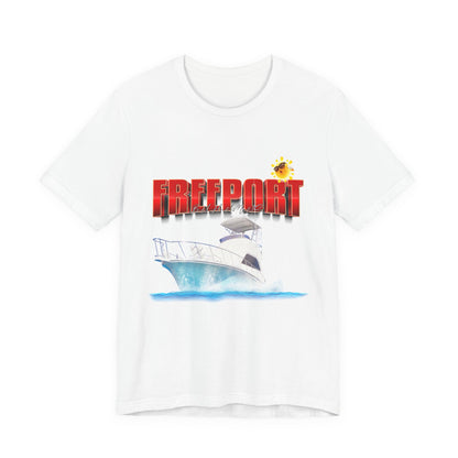 Freeport Yacht Tee | Boat Graphic, Tropical Sun, Nautical Vacation Shirt