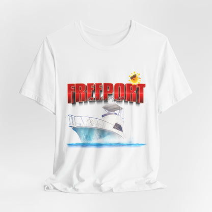 Freeport Yacht Tee | Boat Graphic, Tropical Sun, Nautical Vacation Shirt