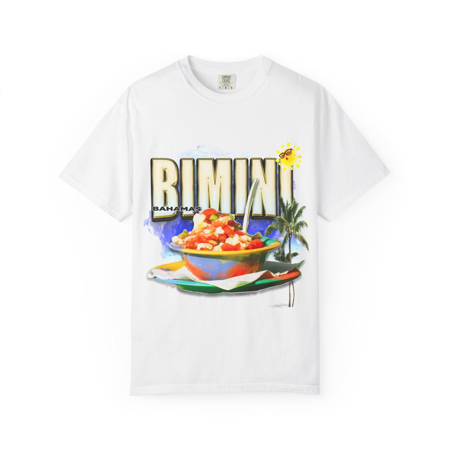 Rimini Beach Bowl T-Shirt | Italian Seaside, Palm Tree, Retro Postcard