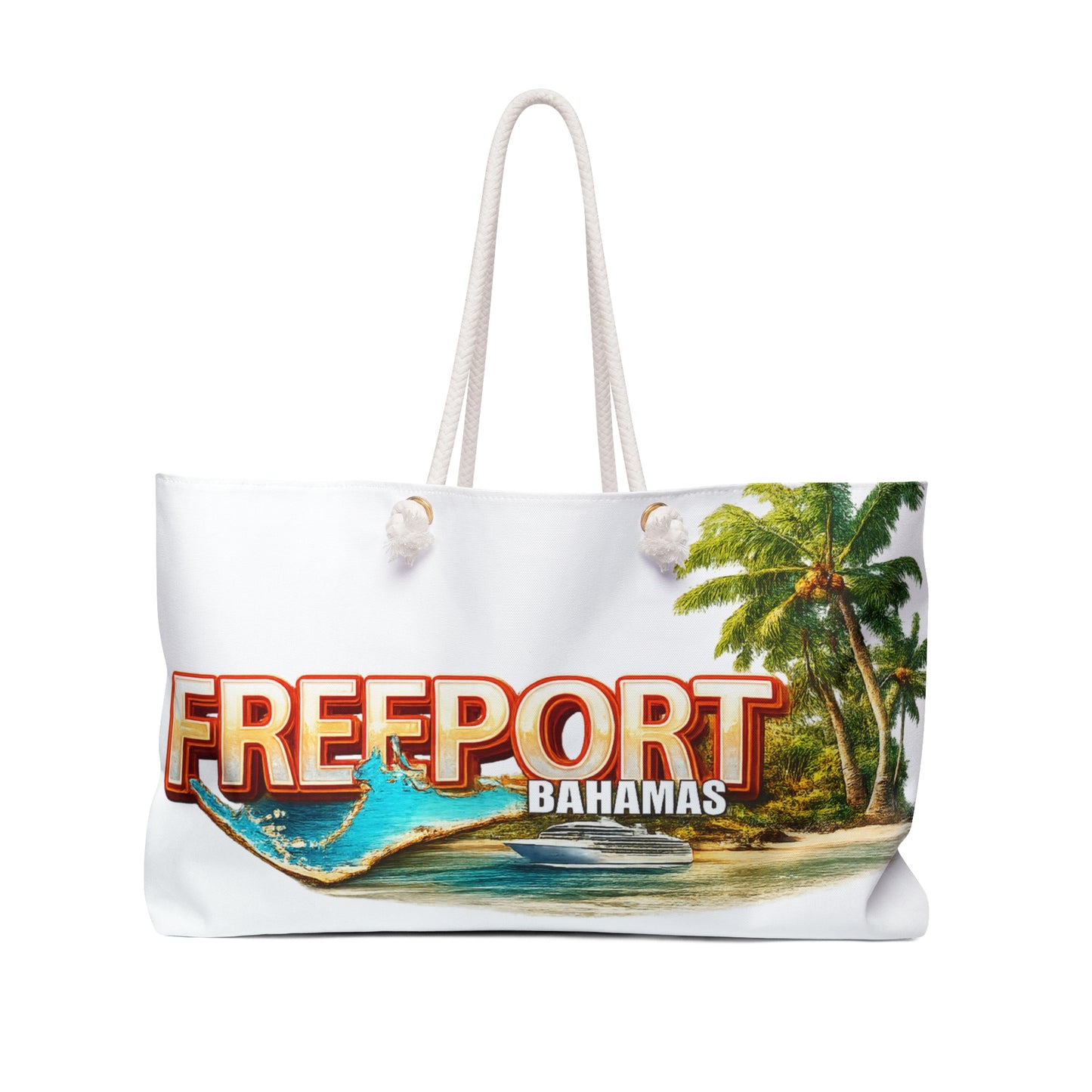Freeport Bahamas Tropical Weekender Bag — Beach Tote for Vacation & Cruise