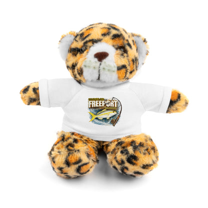 Plush Bear with 'Free Spirit' Tee — Soft Brown Teddy Gift for Kids & Adventurers