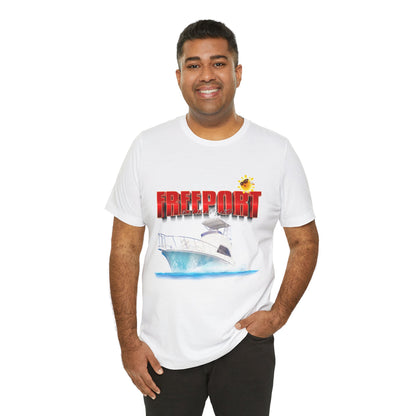 Freeport Yacht Tee | Boat Graphic, Tropical Sun, Nautical Vacation Shirt