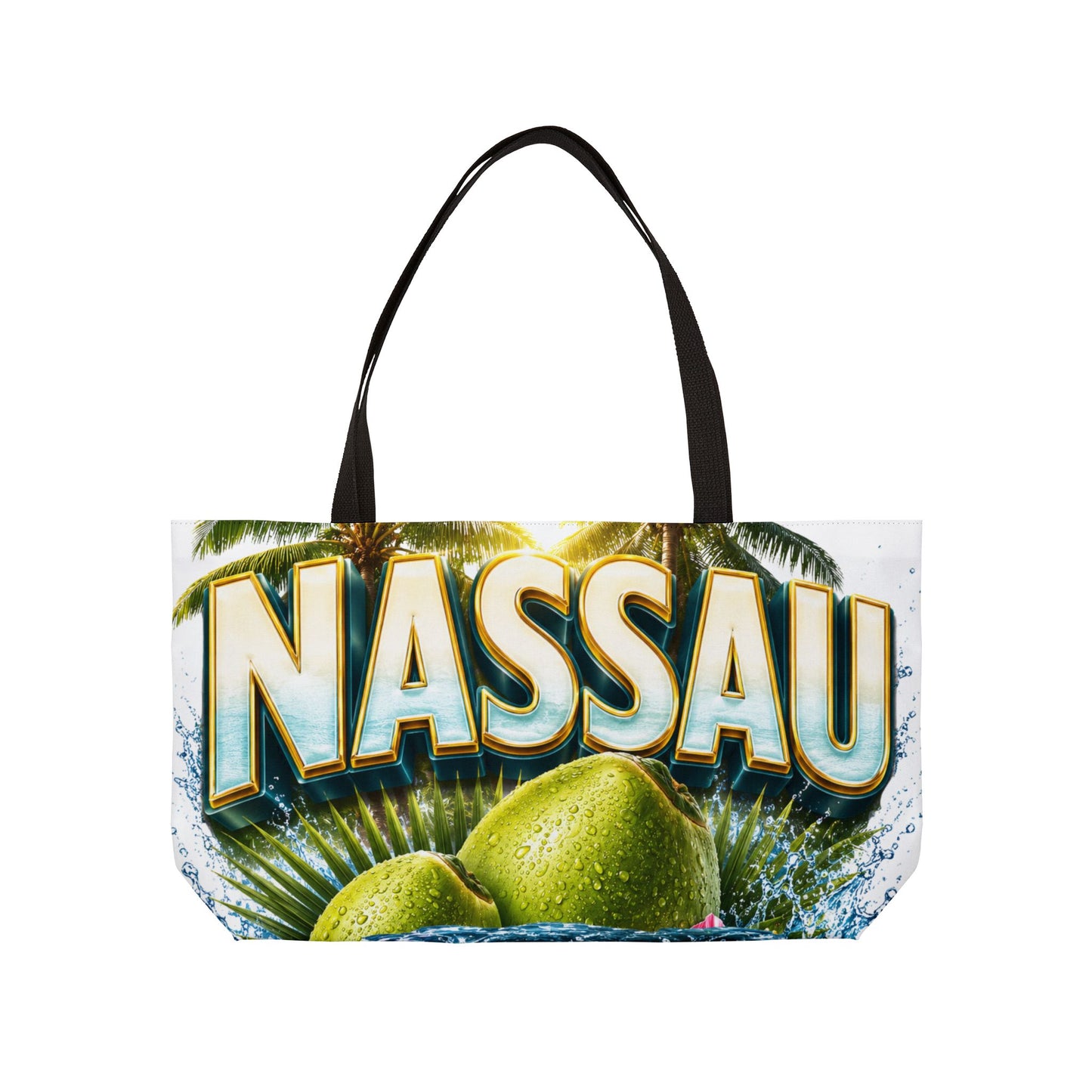 Nassau Weekender Tote Bag — Tropical Palm & Coconut Beach Travel Bag