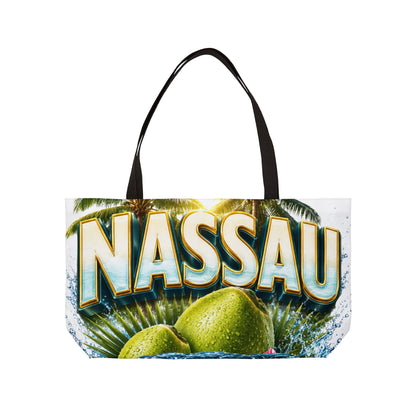 Nassau Weekender Tote Bag — Tropical Palm & Coconut Beach Travel Bag