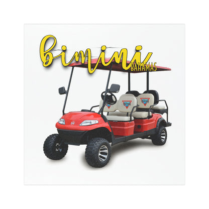 Bimini Bahamas Golf Cart Magnet — Red Golf Buggy Scenic Travel Sticker