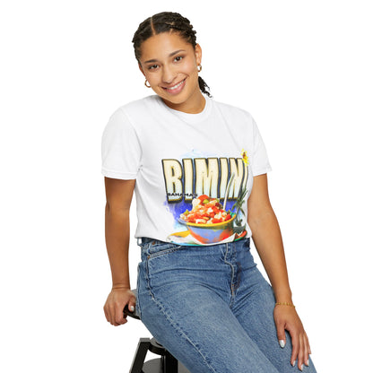 Rimini Beach Bowl T-Shirt | Italian Seaside, Palm Tree, Retro Postcard
