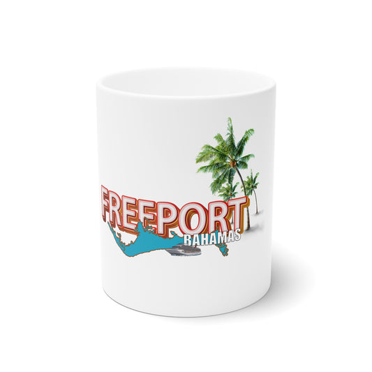 Freeport Bahamas Palm Trees Map Mug | Ceramic Travel Souvenir