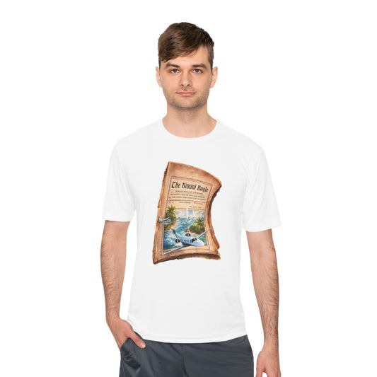 Vintage Travel Poster T-Shirt — Scenic Waterfall Newspaper Print