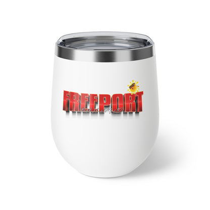Freeport Text Logo Copper Vacuum Insulated Cup | 12oz Stemless Tumbler
