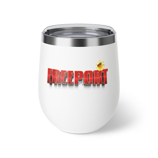 Freeport Text Logo Copper Vacuum Insulated Cup | 12oz Stemless Tumbler