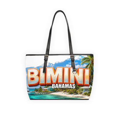 Bimini Bahamas PU Leather Shoulder Bag – Tropical Beach Tote Souvenir