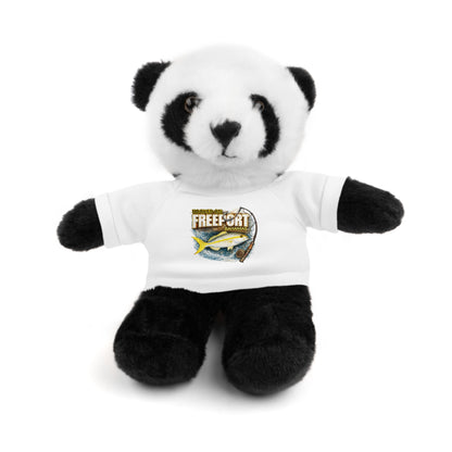 Plush Bear with 'Free Spirit' Tee — Soft Brown Teddy Gift for Kids & Adventurers