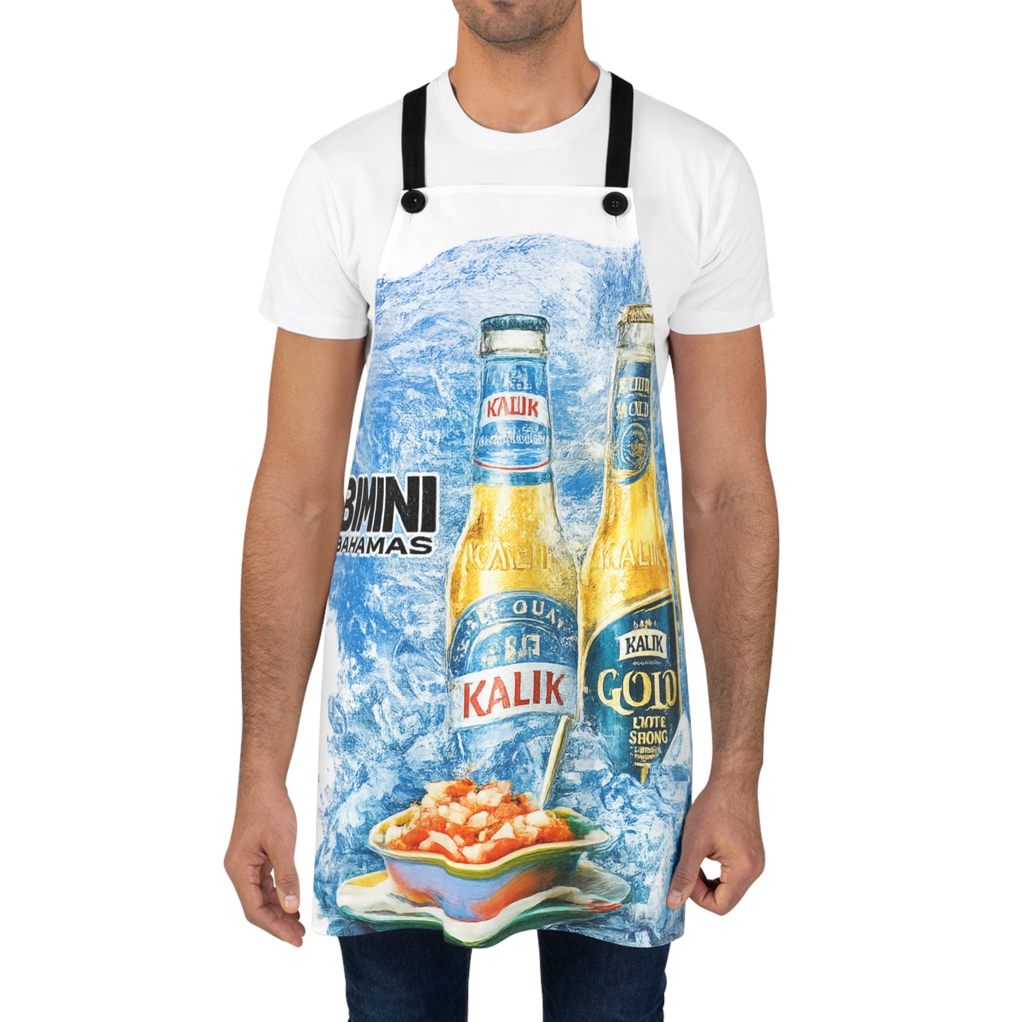 Bimini Bahamas Kalik Beer Apron — Tropical Beach Bar Cooking Apron