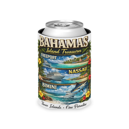 Can Cooler - Bahamas Island Treasures Tropical Vacation Souvenir (Freeport, Nassau, Bimini)
