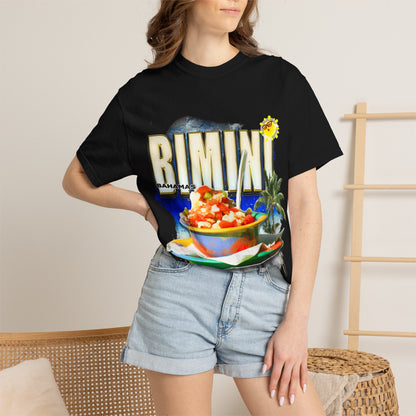 Rimini Beach Bowl T-Shirt | Italian Seaside, Palm Tree, Retro Postcard