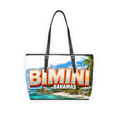 Bimini Bahamas PU Leather Shoulder Bag – Tropical Beach Tote Souvenir