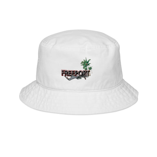 Palm Tree Freedom Bucket Hat | Embroidered Tropical Logo