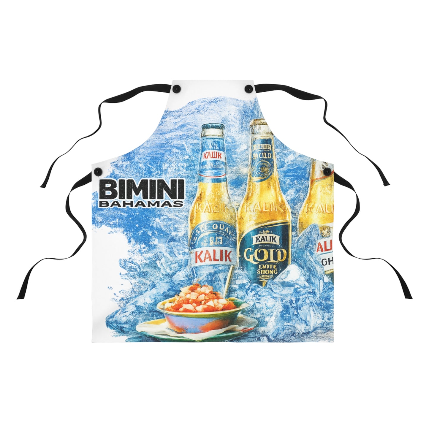 Bimini Bahamas Kalik Beer Apron — Tropical Beach Bar Cooking Apron