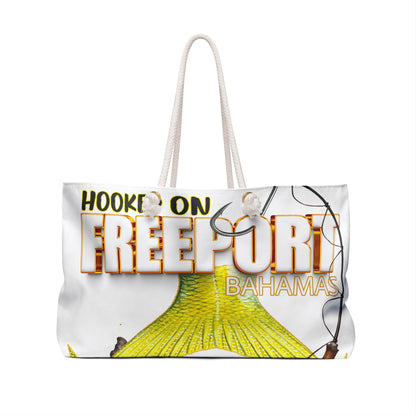 Hooked on Freeport Bahamas Weekender Bag | Fishing Tail Graphic